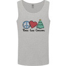 Peace Love Christmas Xmas Mens Vest Tank Top Sports Grey