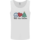 Peace Love Christmas Xmas Mens Vest Tank Top White