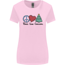 Peace Love Christmas Xmas Womens Wider Cut T-Shirt Light Pink