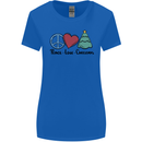 Peace Love Christmas Xmas Womens Wider Cut T-Shirt Royal Blue