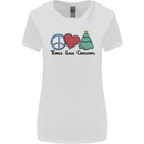 Peace Love Christmas Xmas Womens Wider Cut T-Shirt White