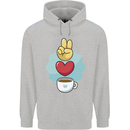 Peace Love Coffee Childrens Kids Hoodie Sports Grey