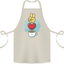 Peace Love Coffee Cotton Apron 100% Organic Natural