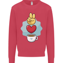 Peace Love Coffee Kids Sweatshirt Jumper Heliconia