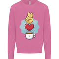 Peace Love Coffee Mens Sweatshirt Jumper Azalea