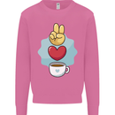 Peace Love Coffee Mens Sweatshirt Jumper Azalea