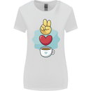 Peace Love Coffee Womens Wider Cut T-Shirt White