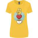 Peace Love Coffee Womens Wider Cut T-Shirt Yellow