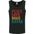 Peace Love Dogs Kayaking Funny Kayak Mens Vest Tank Top Black