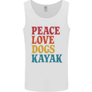 Peace Love Dogs Kayaking Funny Kayak Mens Vest Tank Top White
