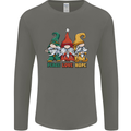 Peace Love Hope 3 Gnomes Mens Long Sleeve T-Shirt Charcoal