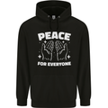 Peace for Everyone Anti-War Love Freedom Mens 80% Cotton Hoodie Black