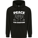 Peace for Everyone Anti-War Love Freedom Mens 80% Cotton Hoodie Black