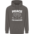 Peace for Everyone Anti-War Love Freedom Mens 80% Cotton Hoodie Charcoal