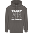 Peace for Everyone Anti-War Love Freedom Mens 80% Cotton Hoodie Charcoal