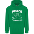 Peace for Everyone Anti-War Love Freedom Mens 80% Cotton Hoodie Irish Green