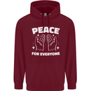 Peace for Everyone Anti-War Love Freedom Mens 80% Cotton Hoodie Maroon