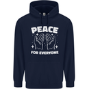 Peace for Everyone Anti-War Love Freedom Mens 80% Cotton Hoodie Navy Blue