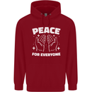 Peace for Everyone Anti-War Love Freedom Mens 80% Cotton Hoodie Red