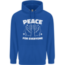 Peace for Everyone Anti-War Love Freedom Mens 80% Cotton Hoodie Royal Blue