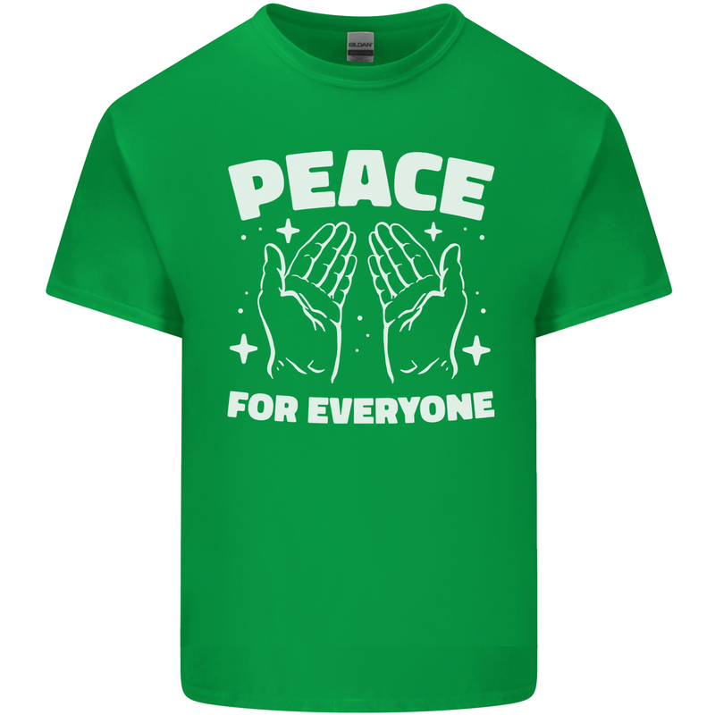 Peace for Everyone Anti-War Love Freedom Mens Cotton T-Shirt Tee Top Irish Green