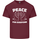 Peace for Everyone Anti-War Love Freedom Mens Cotton T-Shirt Tee Top Maroon