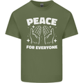 Peace for Everyone Anti-War Love Freedom Mens Cotton T-Shirt Tee Top Military Green