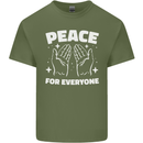 Peace for Everyone Anti-War Love Freedom Mens Cotton T-Shirt Tee Top Military Green