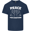 Peace for Everyone Anti-War Love Freedom Mens Cotton T-Shirt Tee Top Navy Blue