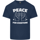 Peace for Everyone Anti-War Love Freedom Mens Cotton T-Shirt Tee Top Navy Blue