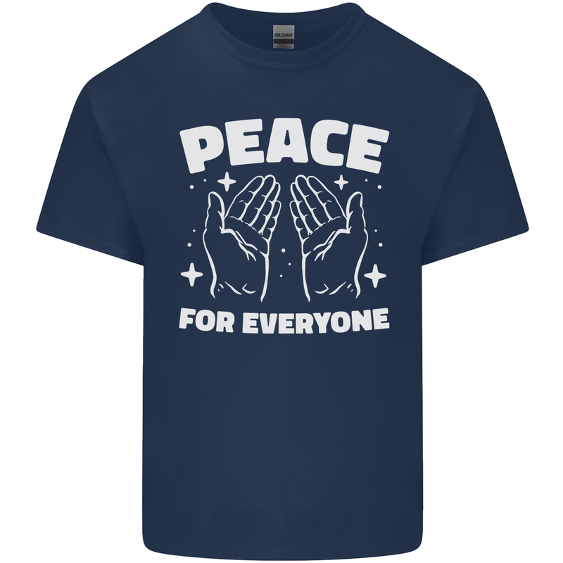 Peace for Everyone Anti-War Love Freedom Mens Cotton T-Shirt Tee Top Navy Blue
