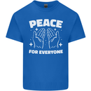 Peace for Everyone Anti-War Love Freedom Mens Cotton T-Shirt Tee Top Royal Blue