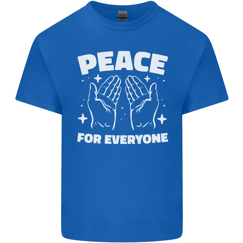 Peace for Everyone Anti-War Love Freedom Mens Cotton T-Shirt Tee Top Royal Blue
