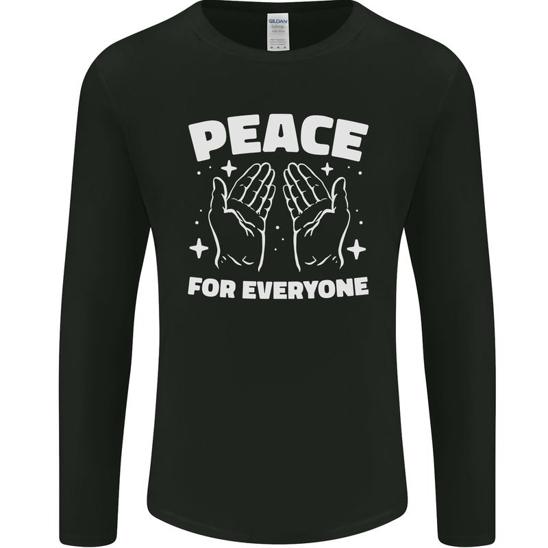 Peace for Everyone Anti-War Love Freedom Mens Long Sleeve T-Shirt Black