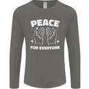 Peace for Everyone Anti-War Love Freedom Mens Long Sleeve T-Shirt Charcoal