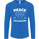 Peace for Everyone Anti-War Love Freedom Mens Long Sleeve T-Shirt Royal Blue