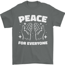Peace for Everyone Anti-War Love Freedom Mens T-Shirt 100% Cotton Charcoal