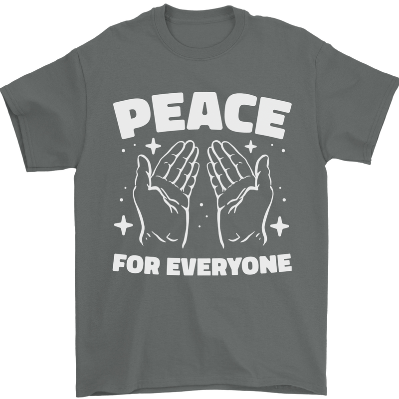 Peace for Everyone Anti-War Love Freedom Mens T-Shirt 100% Cotton Charcoal