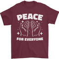 Peace for Everyone Anti-War Love Freedom Mens T-Shirt 100% Cotton Maroon