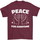 Peace for Everyone Anti-War Love Freedom Mens T-Shirt 100% Cotton Maroon