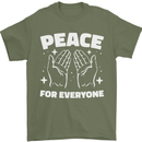 Peace for Everyone Anti-War Love Freedom Mens T-Shirt 100% Cotton Military Green