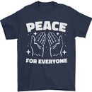 Peace for Everyone Anti-War Love Freedom Mens T-Shirt 100% Cotton Navy Blue