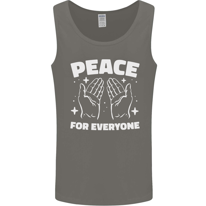 Peace for Everyone Anti-War Love Freedom Mens Vest Tank Top Charcoal