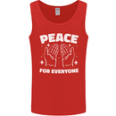 Peace for Everyone Anti-War Love Freedom Mens Vest Tank Top Red