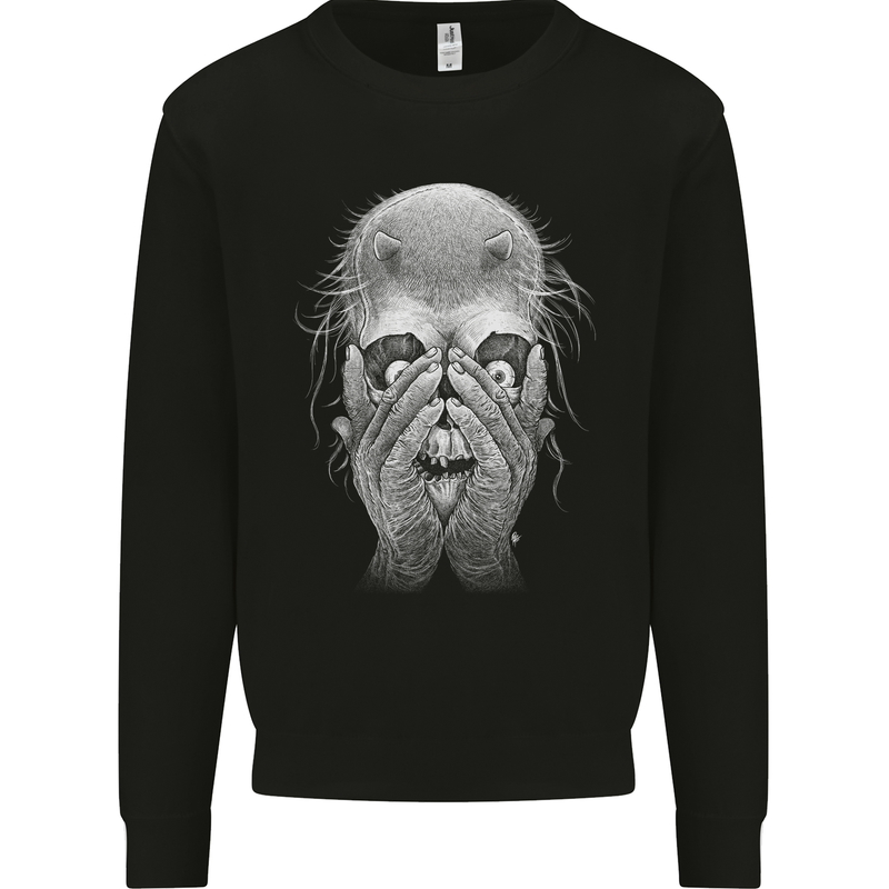 Peekaboo Demon Devil Skull Kids Sweatshirt Jumper Black