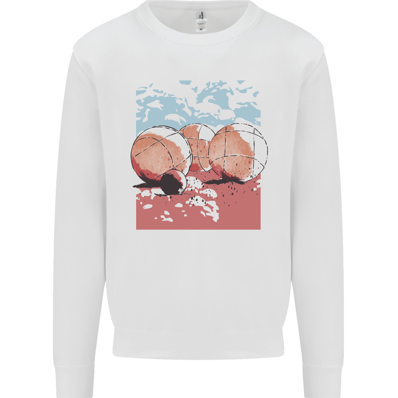 Petanque Balls Boules Bowls Mens Sweatshirt Jumper White