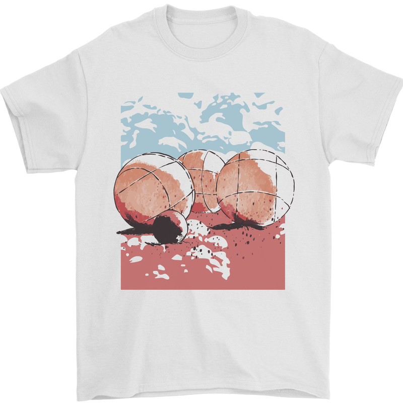 Petanque Balls Boules Bowls Mens T-Shirt 100% Cotton White
