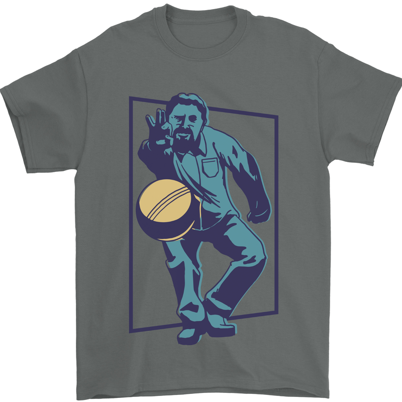 Petanque Player Bowls Boules Mens T-Shirt 100% Cotton Charcoal