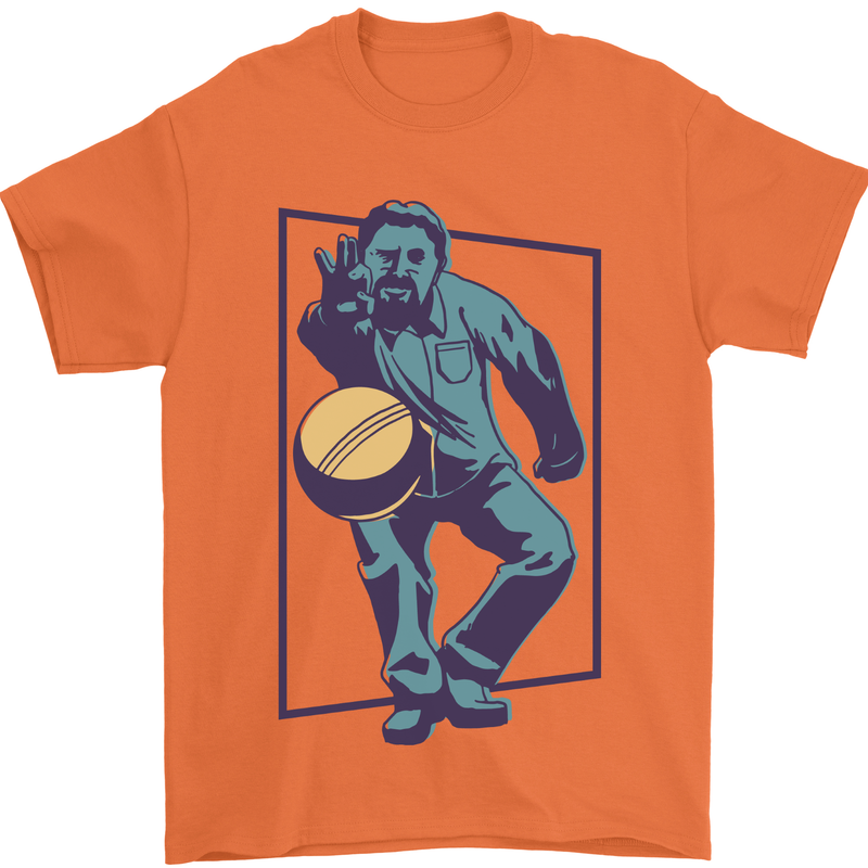 Petanque Player Bowls Boules Mens T-Shirt 100% Cotton Orange