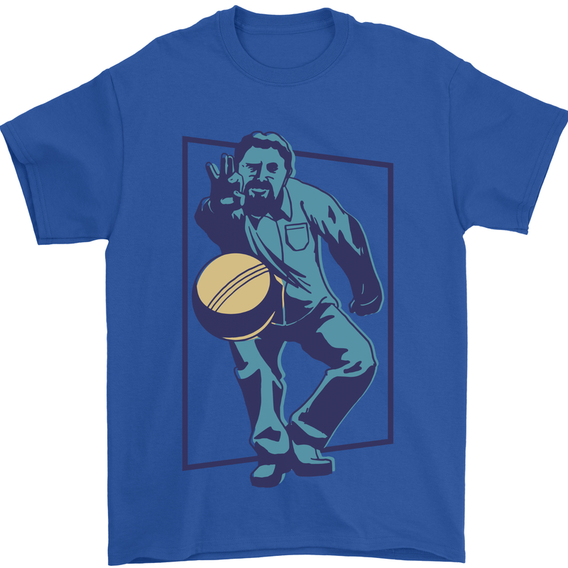 Petanque Player Bowls Boules Mens T-Shirt 100% Cotton Royal Blue
